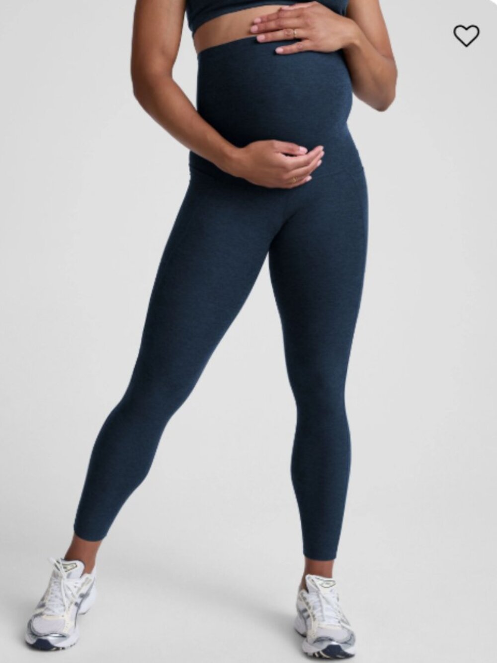 Beyond the Bump Beyond Yoga Teal Women's Maternity Leggings Size S